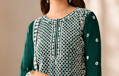 Close-up of Heavy Embroidered Sequence Coding Work
