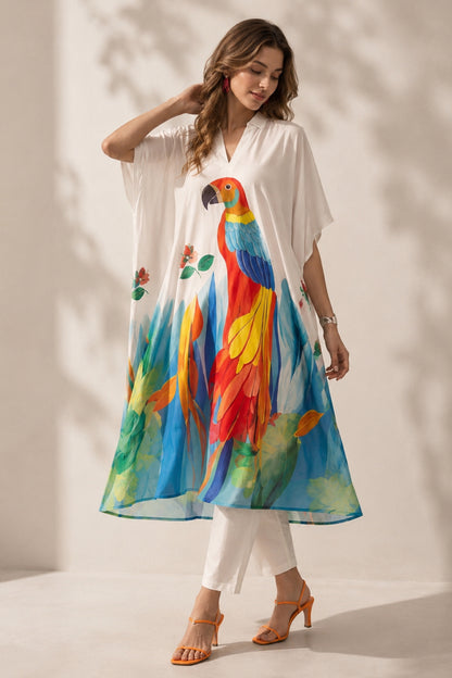 Relaxed fit women salwar kurta with tropical artwork