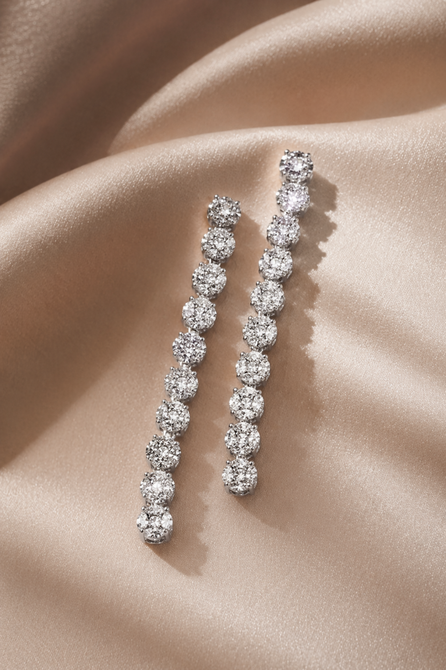 bridal diamond drop earrings minimal design