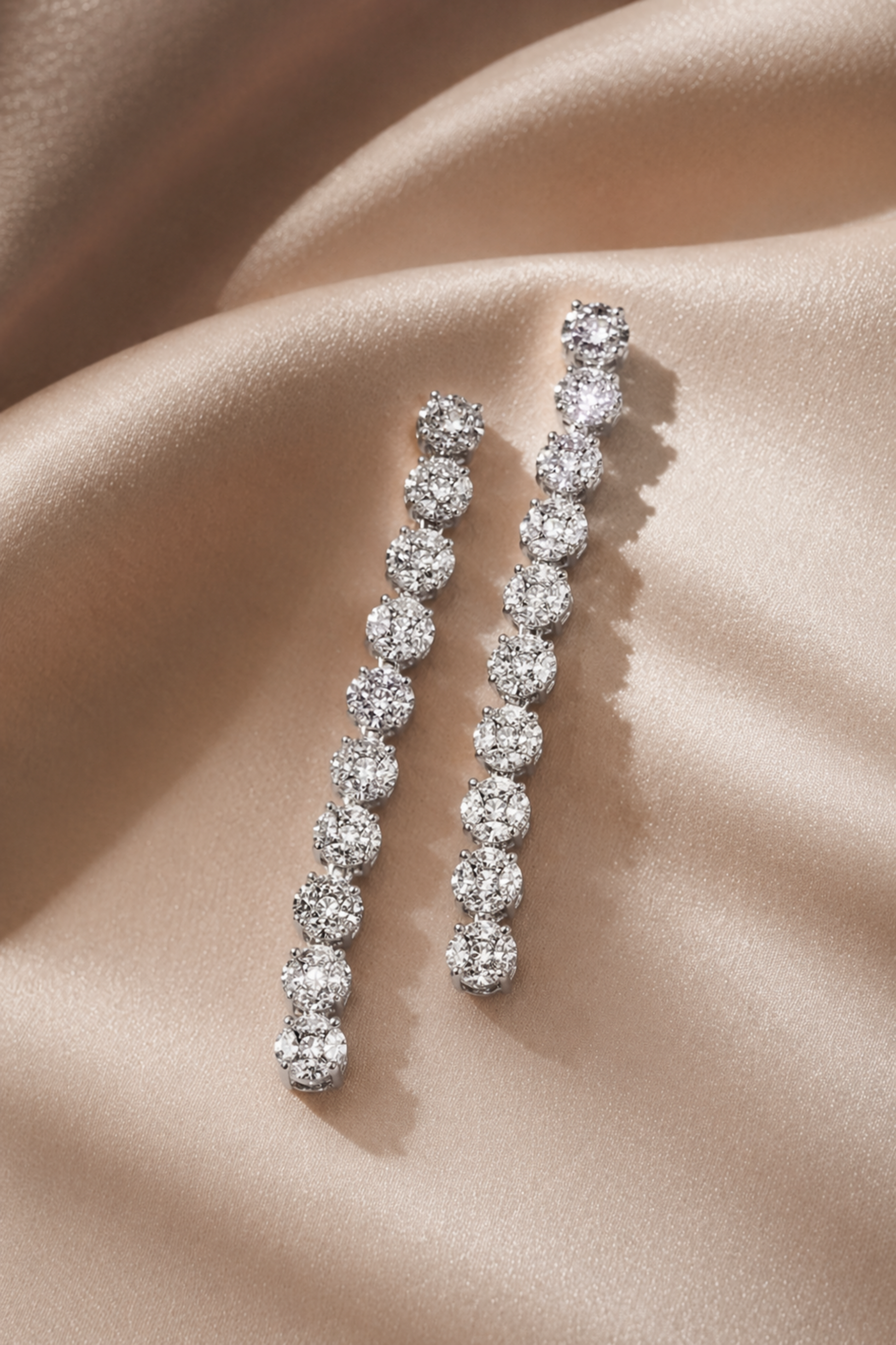 bridal diamond drop earrings minimal design