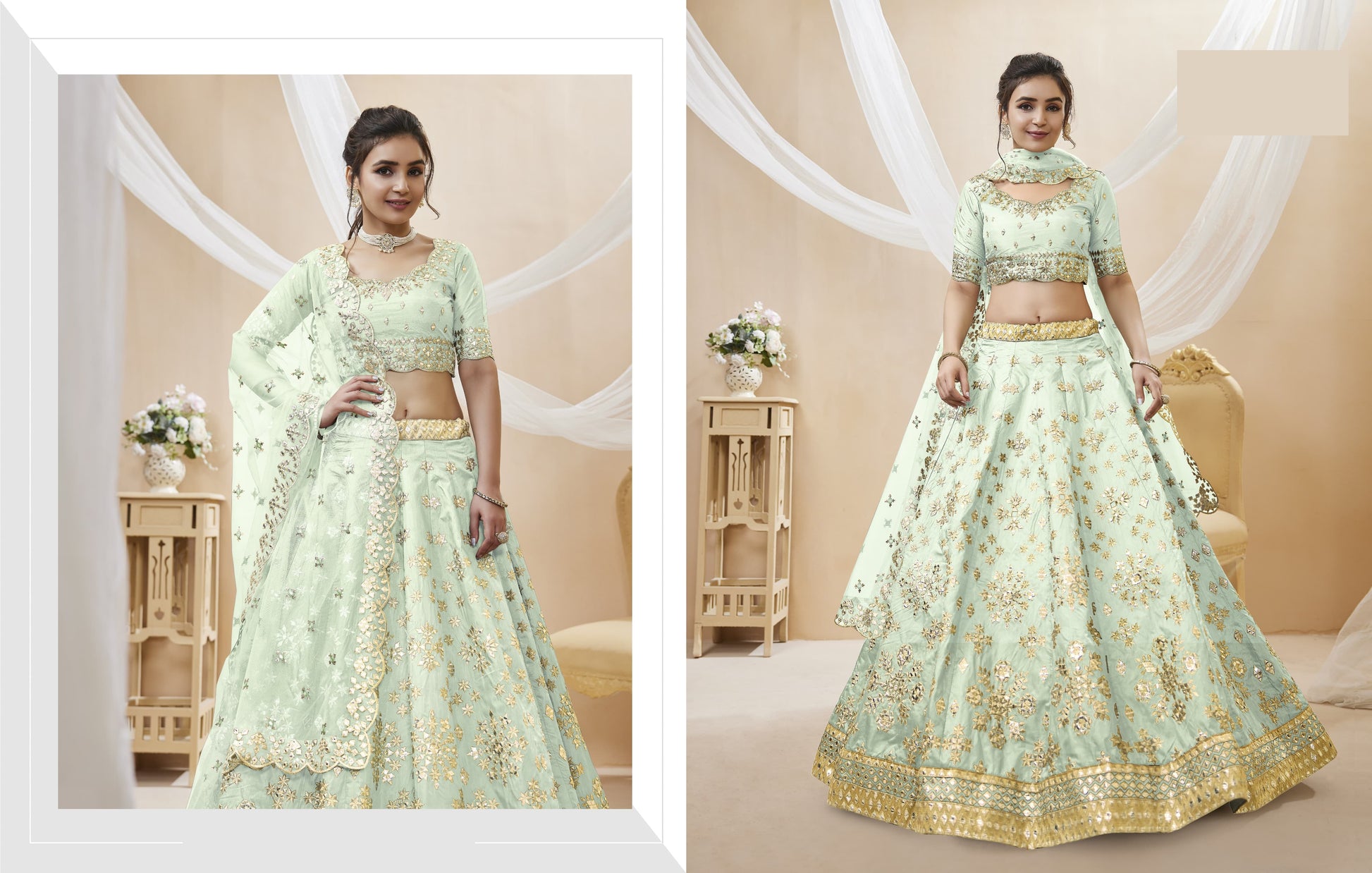 white lehenga outfit styled for evening reception