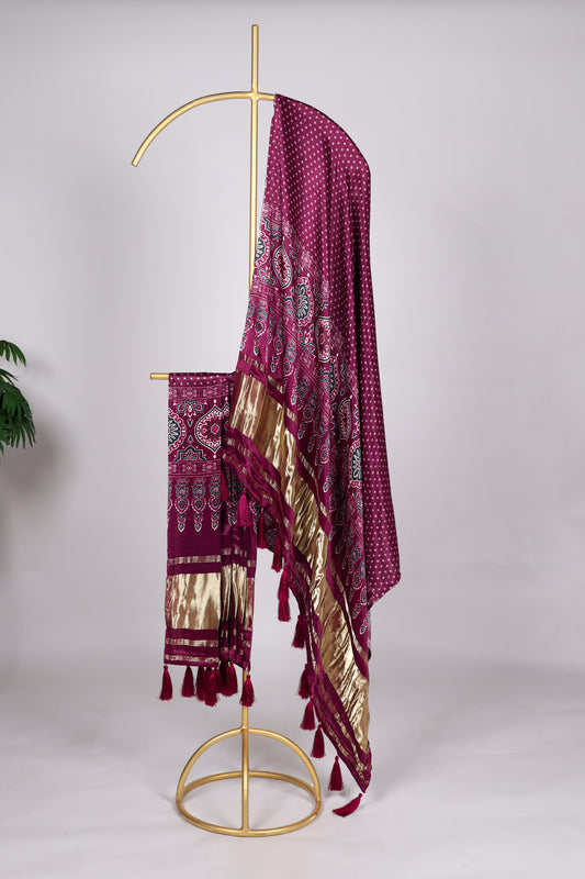 Pure gaji silk dupatta with refined sheen