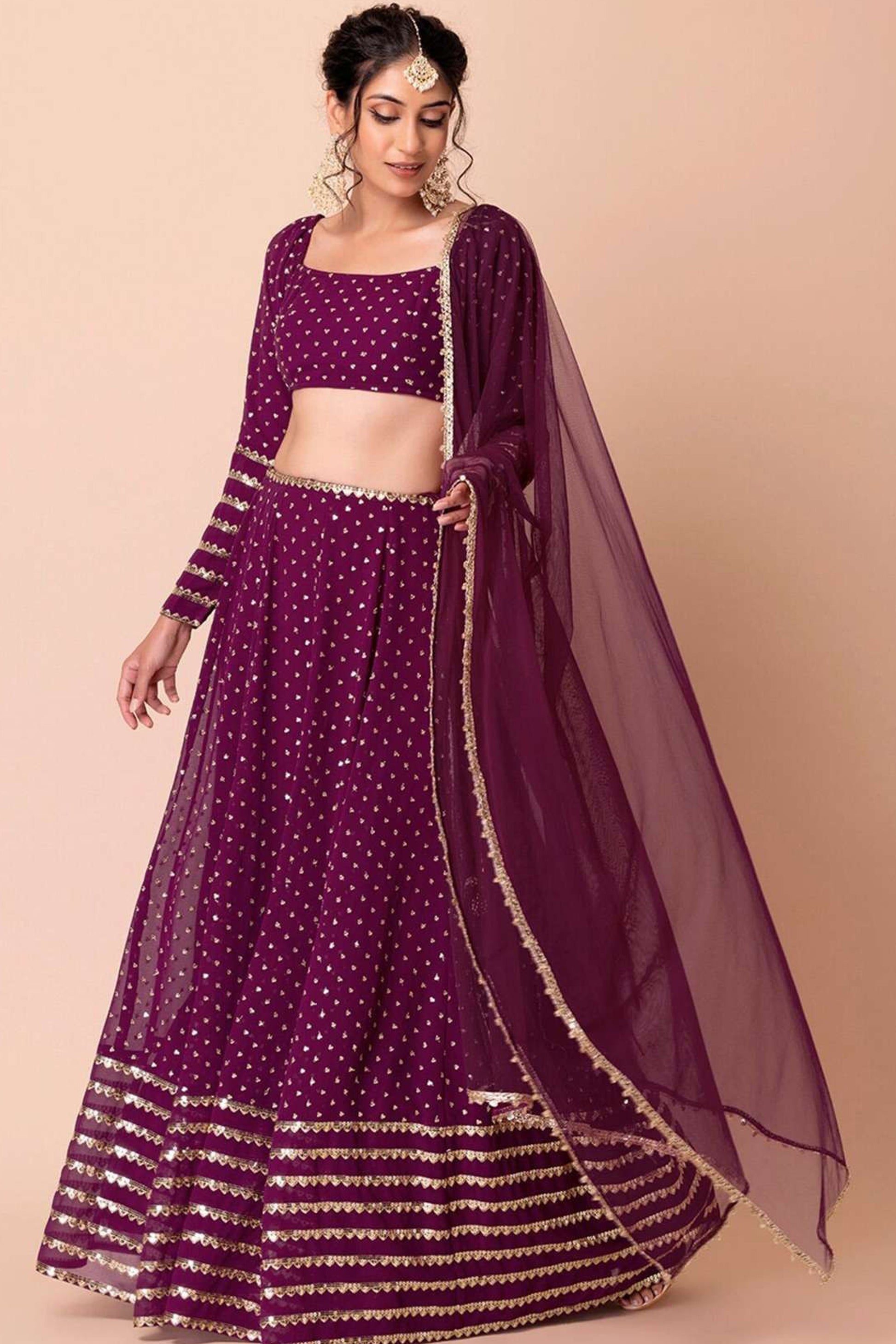 ready to wear wine lehenga choli festive occasion styling