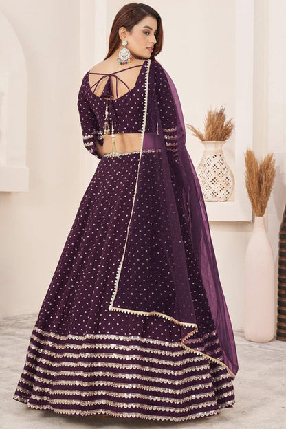 elegant wedding reception lehenga choli back view