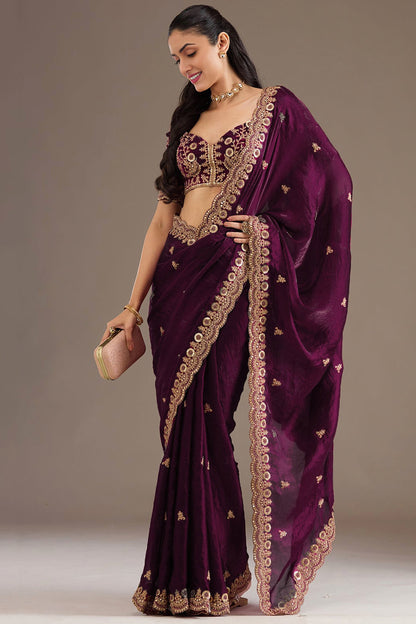 Side drape detail of Indian Sarees ready to wear style