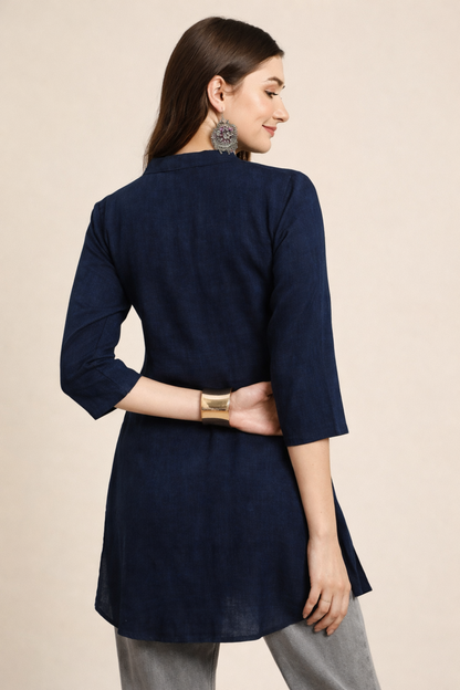 navy tunic tops back view clean silhouette