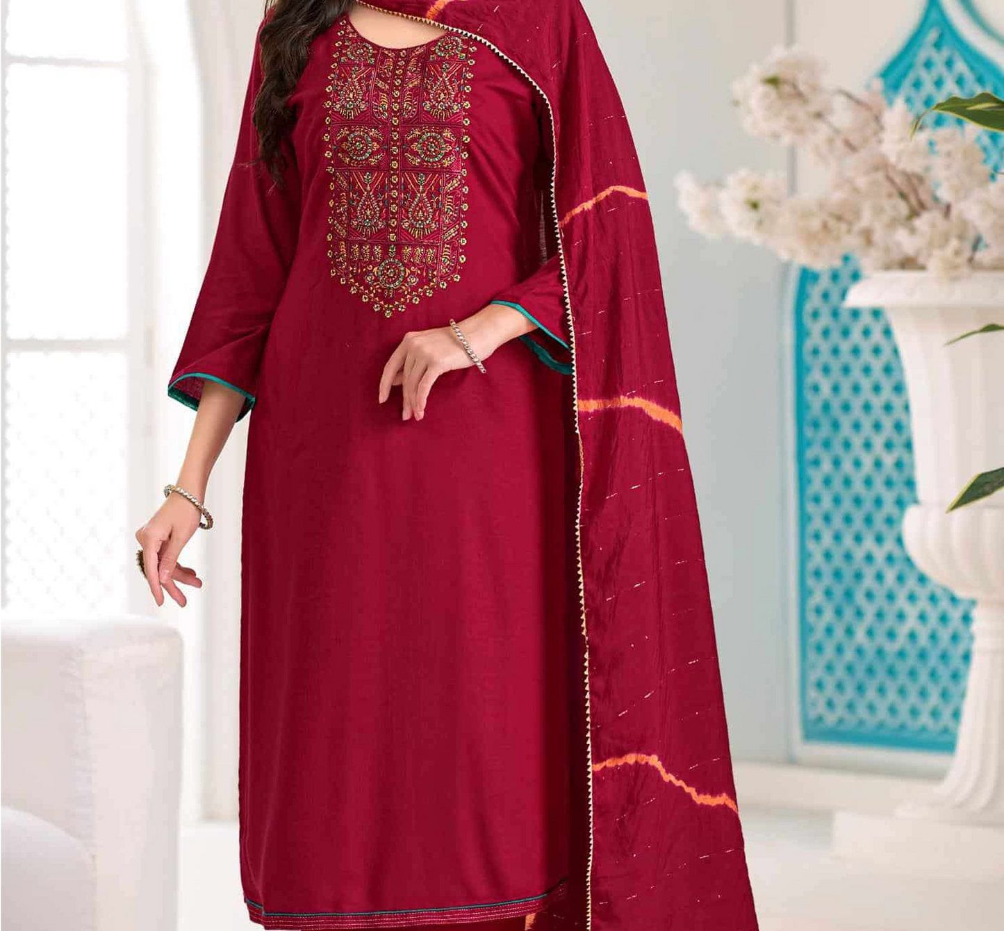 Ready to Wear maroon salwar kameez for Diwali events