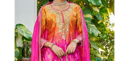 Close-up of Jari+Sequence Work on ethnic palazzo outfit