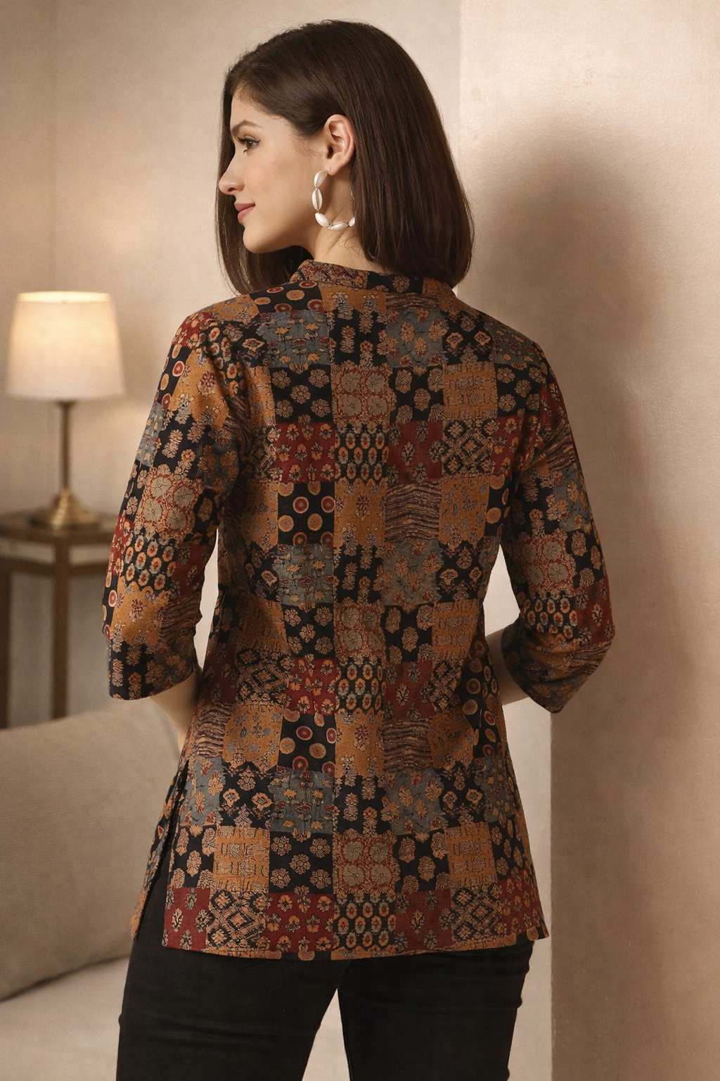 a-line kurti back view showing clean silhouette