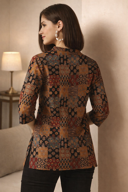 a-line kurti back view showing clean silhouette
