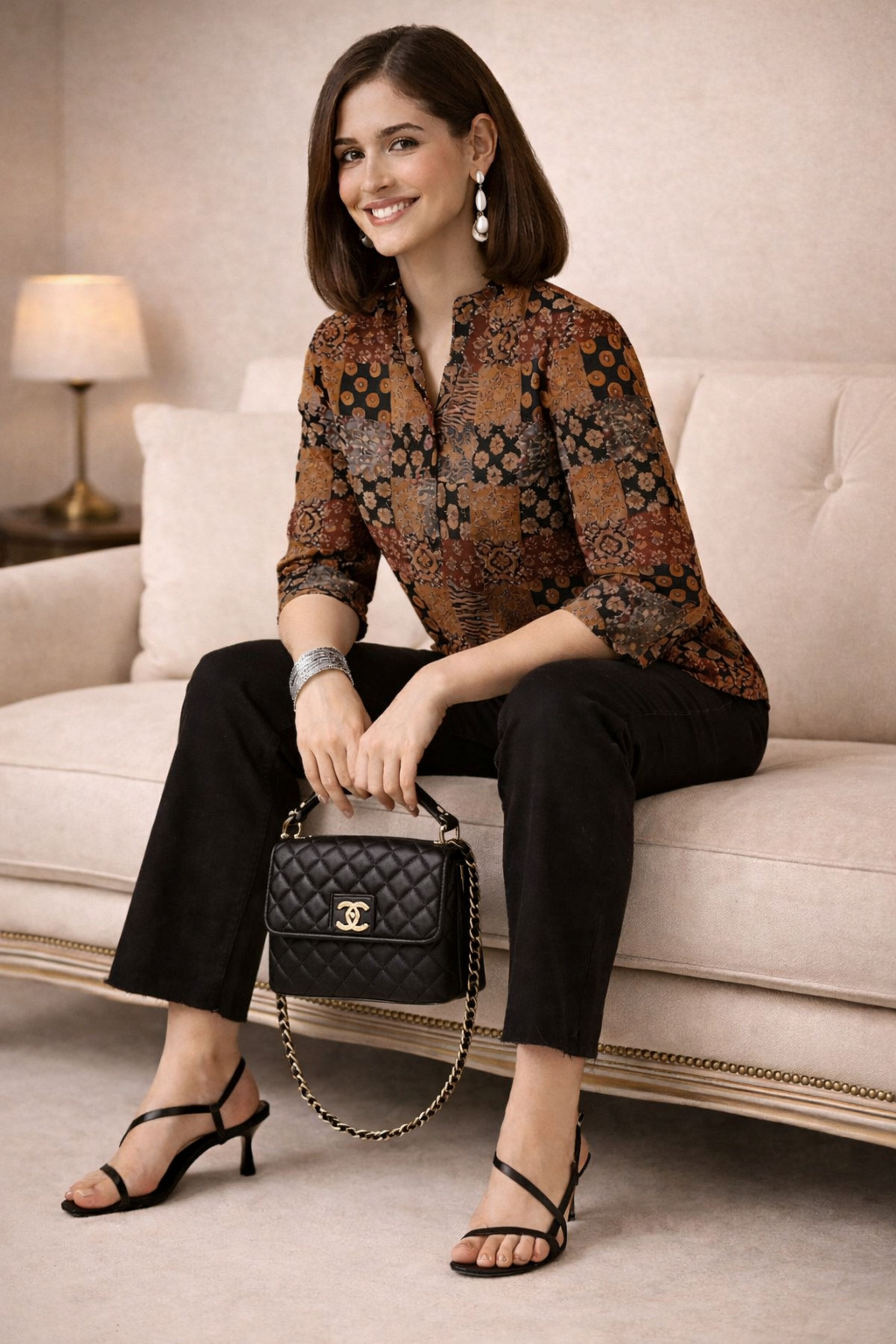 womens tunic tops styled for office wear setting