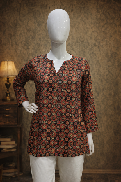 casual summer tops for women rust brown tunic styling