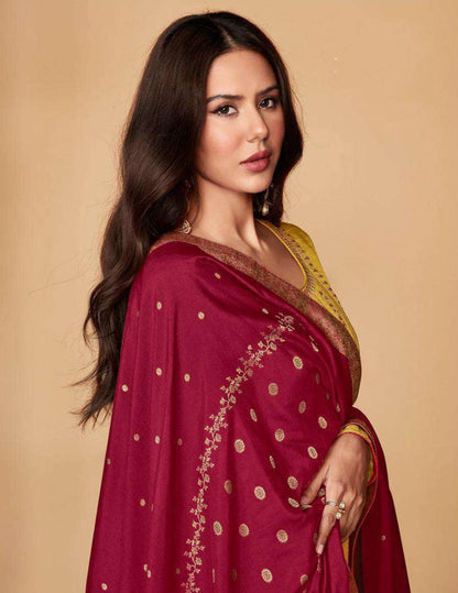 Yellow salwar kameez suited for festive or evening look