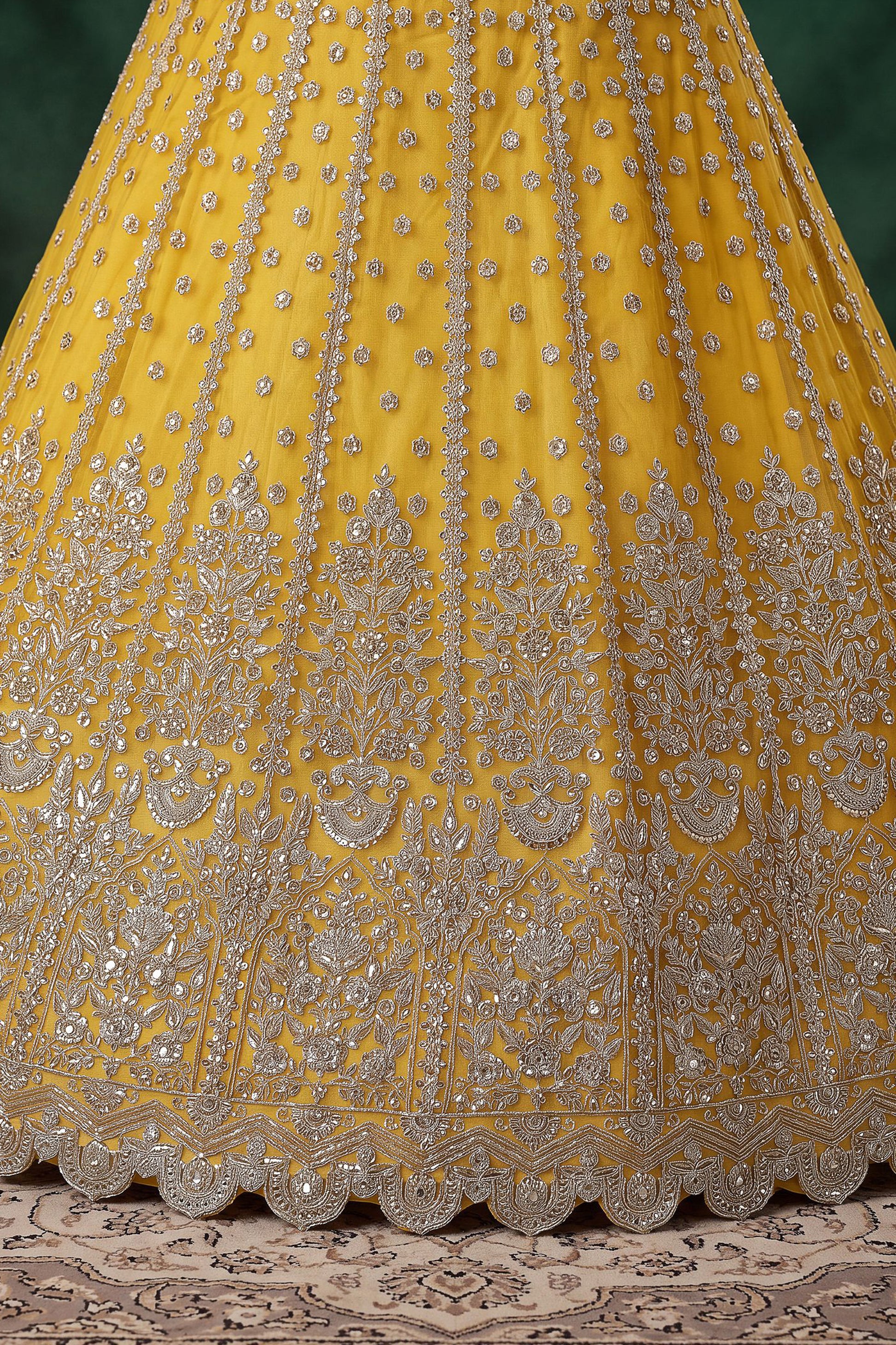 Yellow blouse with Zari and Dori embroidery detail