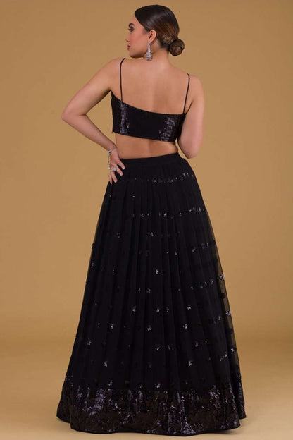 ready to wear lehenga set with zari embroidered skirt