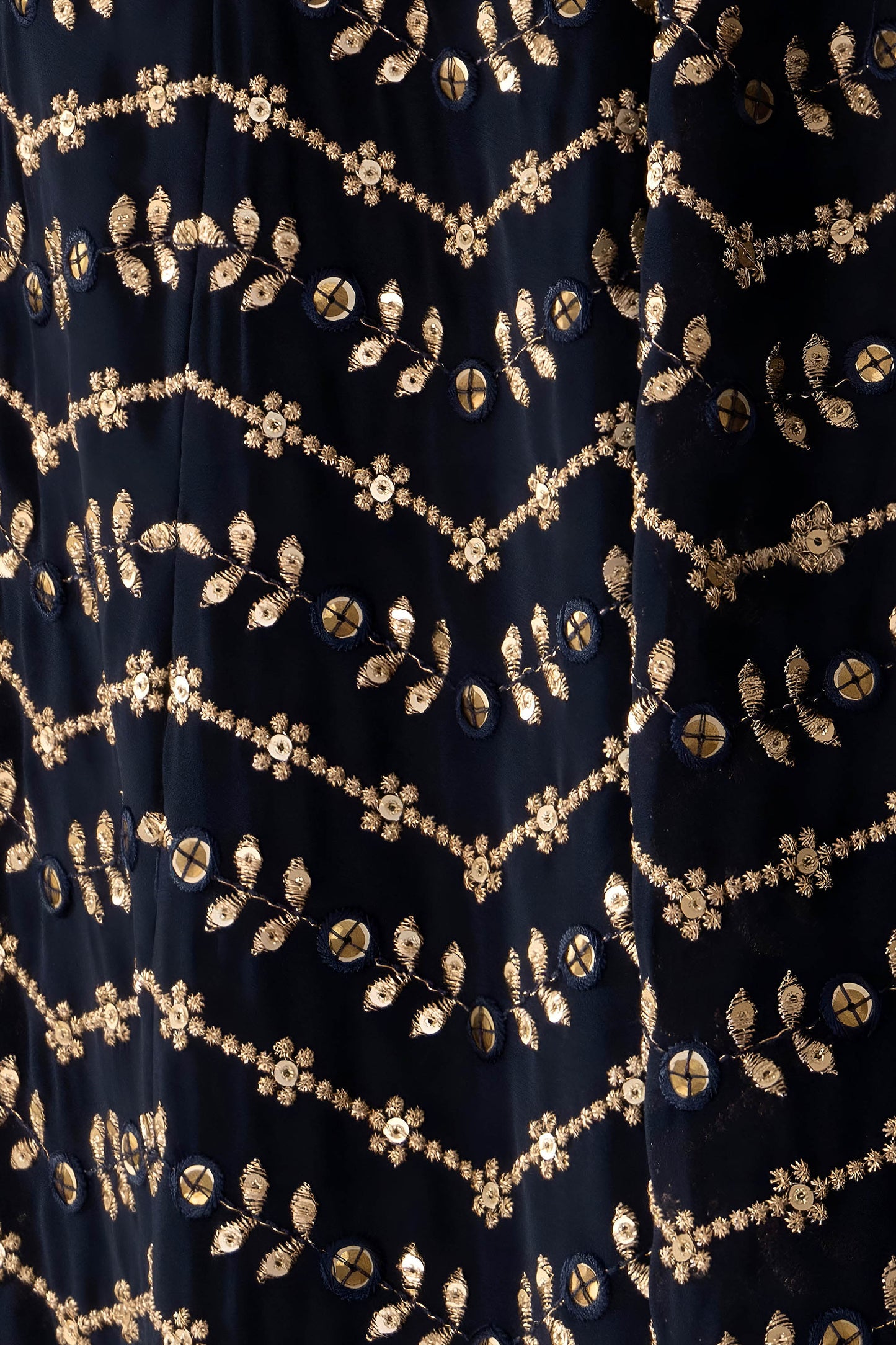 Elegant lehenga silhouette with zari and sequins detailing