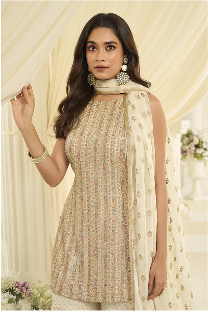 Close up of embroidered seroski zarkan work on kameez